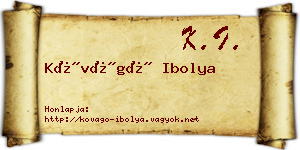 Kővágó Ibolya névjegykártya